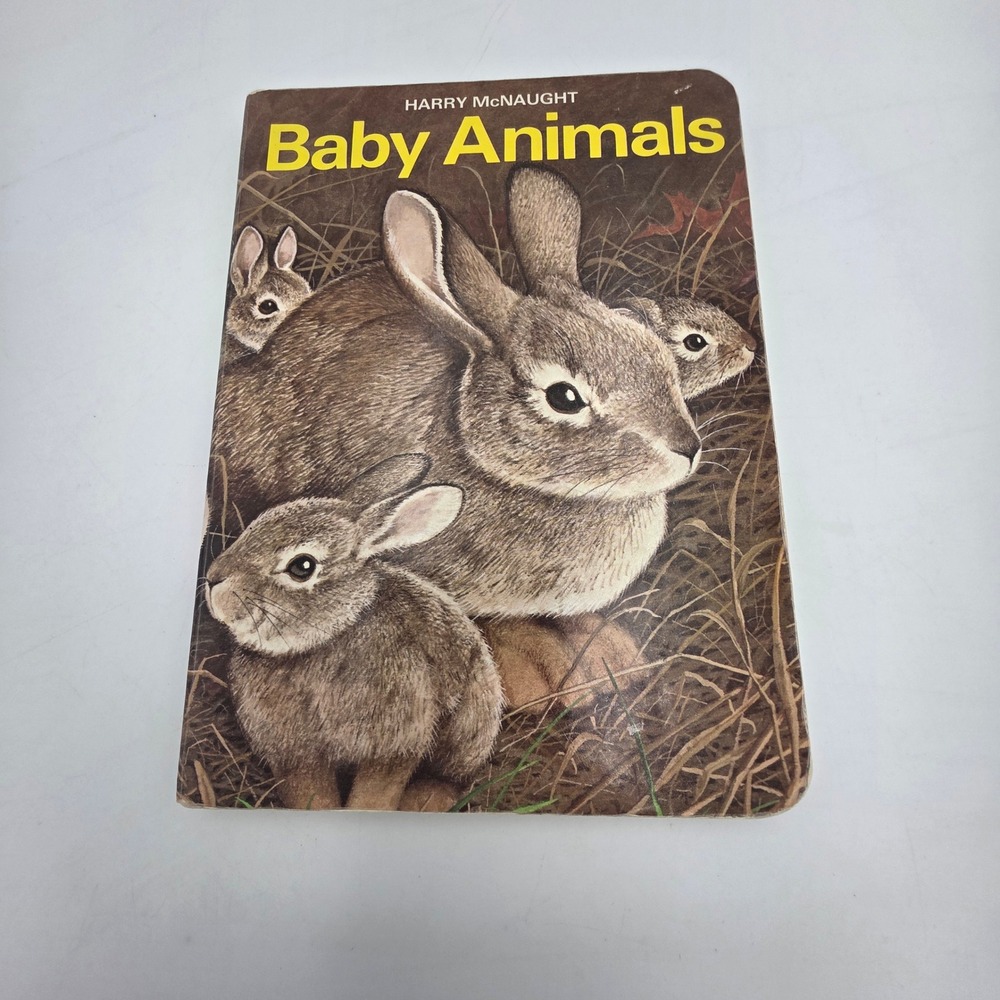 Baby Animals by Harry McNaught Vintage Random House Board Book 1976